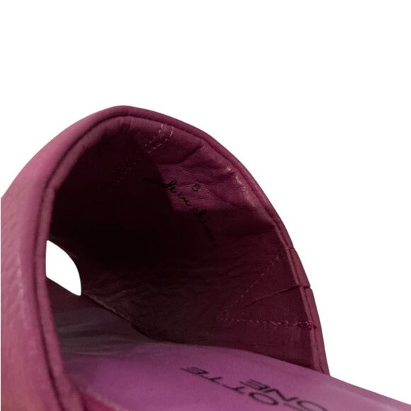 Charlotte Stone Truman Platform Mule Clog Leather Magenta Wood Sole Size 8 - Picture 13 of 13